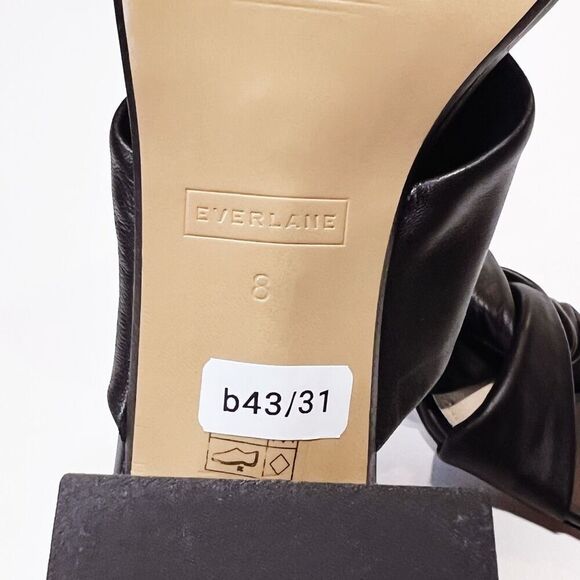 Everlane The Day Twist Heel Black Italian Leather Sandals Size 8 NEW - Picture 16 of 16